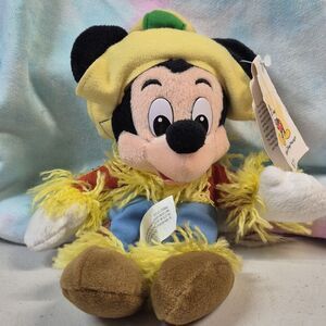 Walt Disney World Mickey Mouse Scarecrow Bean Bag Toy - New